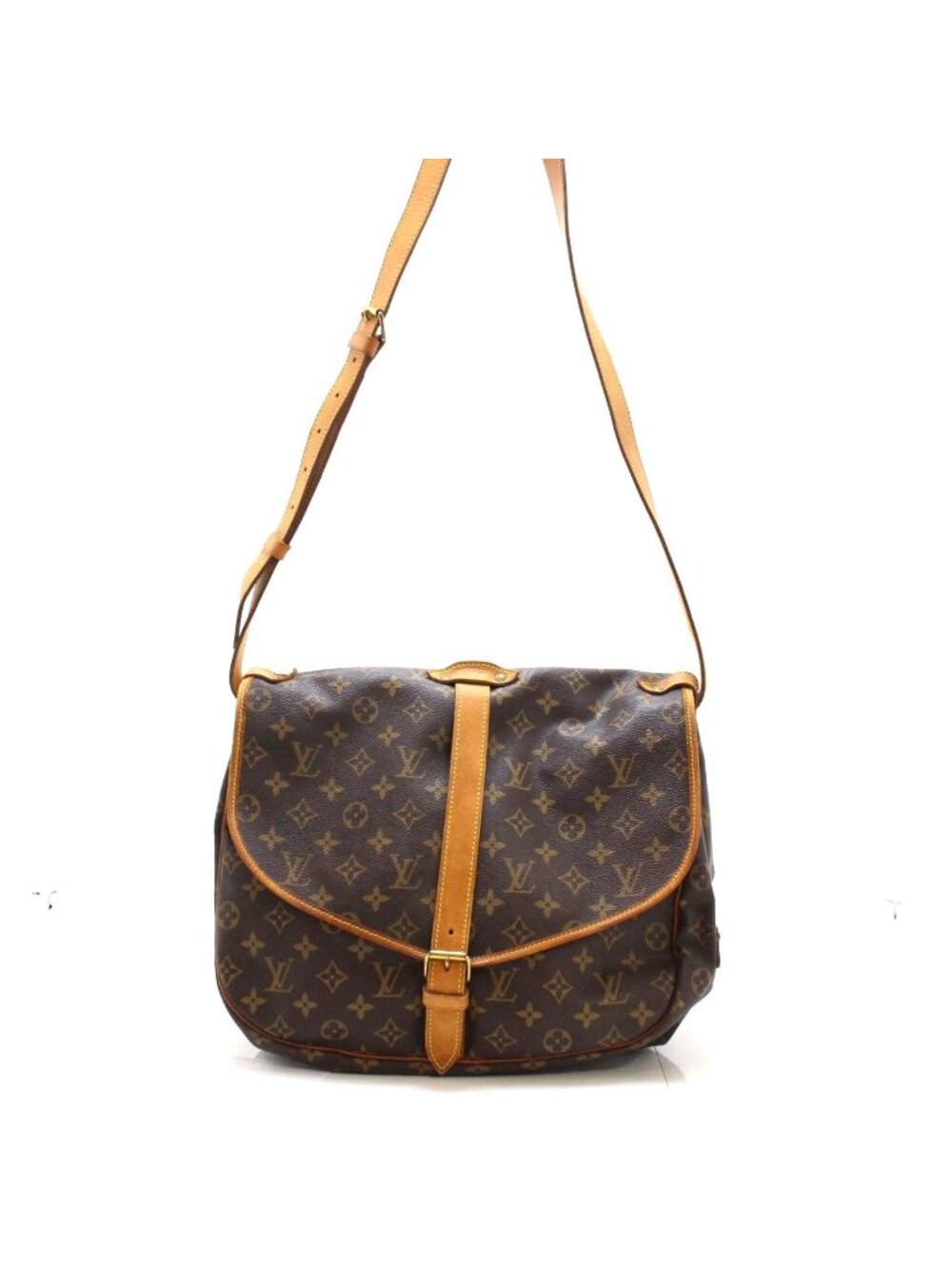 Louis Vuitton Saumur 35 Monogram Shoulder Bag Canvas Brown